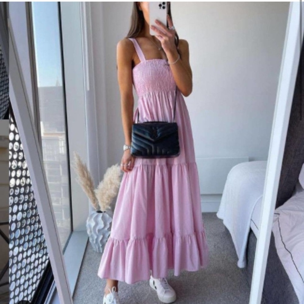 Zara Tiered Poplin Dress